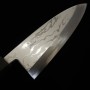 【OUTLET】Japanese Deba Knife - MIURA - 【Professional edge setting】Blue carbon 2 - Damascus - Ebony handle - size: 15cm