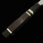 【OUTLET】Japanese Deba Knife - MIURA - 【Professional edge setting】Blue carbon 2 - Damascus - Ebony handle - size: 15cm