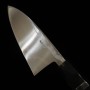 【OUTLET】Japanese Deba Knife - MIURA - 【Professional edge setting】Blue carbon 2 - Damascus - Ebony handle - size: 15cm