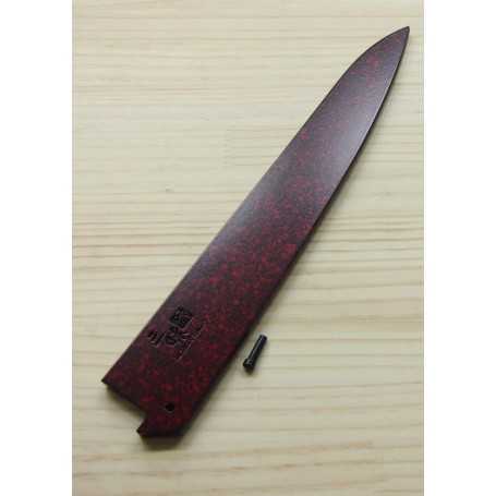 Gaine en bois pour couteau Trancheur Sujihiki - ZANMAI - Couleur Rouge - Dimension: 24 / 27cm