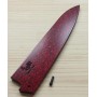 GAINE EN BOIS POUR COUTEAU DE CHEF GYUTO - ZANMAI - COULEUR ROUGE - DIMENSION: 18 / 21 / 24 / 27CM