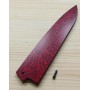 GAINE EN BOIS POUR COUTEAU DE CHEF GYUTO - ZANMAI - COULEUR ROUGE - DIMENSION: 18 / 21 / 24 / 27CM