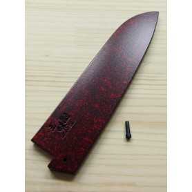 Gaine en bois pour couteau Santoku - ZANMAI - Couleur Rouge - Dimension: 18cm