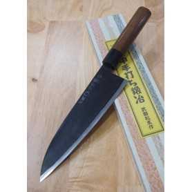 Couteau japonais Sasa No Ha - Santoku artisanal TAKEDA HAMONO - Acier super Blue Steel - Dimension: 18cm