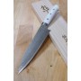 Couteau japonais de Chef Gyuto - TAKESHI SAJI - Acier Damascus R2 Diamond Finish - Corian Handle - Dimension: 21cm