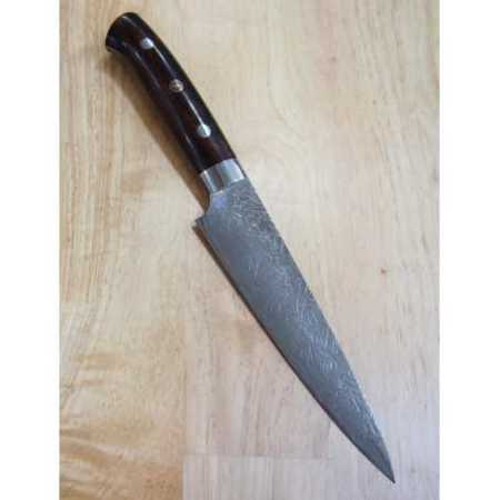 Couteau japonais Petty - TAKESHI SAJI - Acier Damascus R2 - Dimension: 13,5 / 15cm